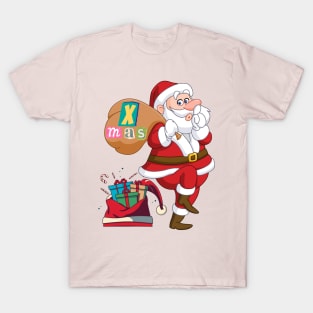 Santa Claus with a bag of presents T-Shirt